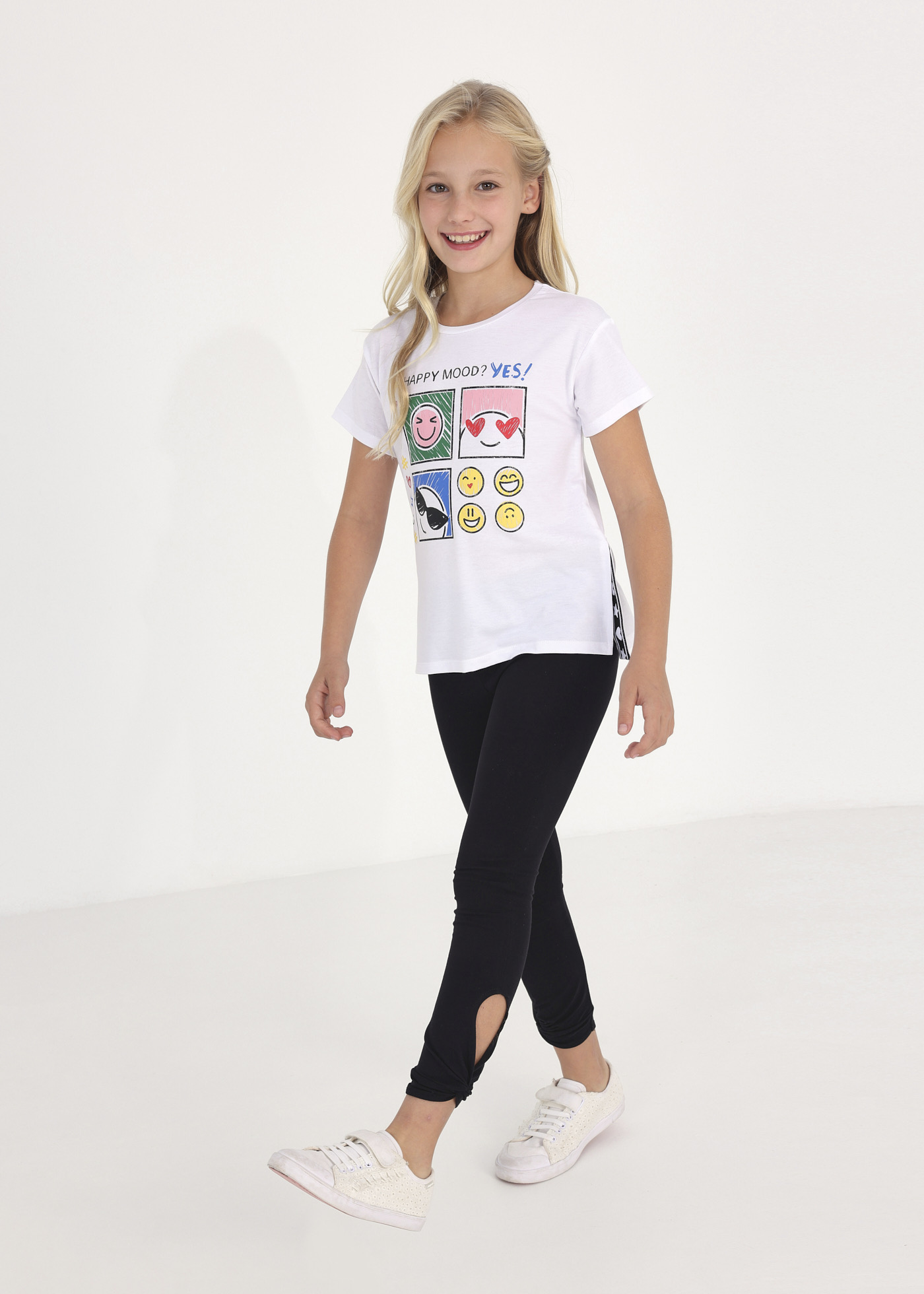 Conjunto de duas peças com camiseta e leggings para meninas
