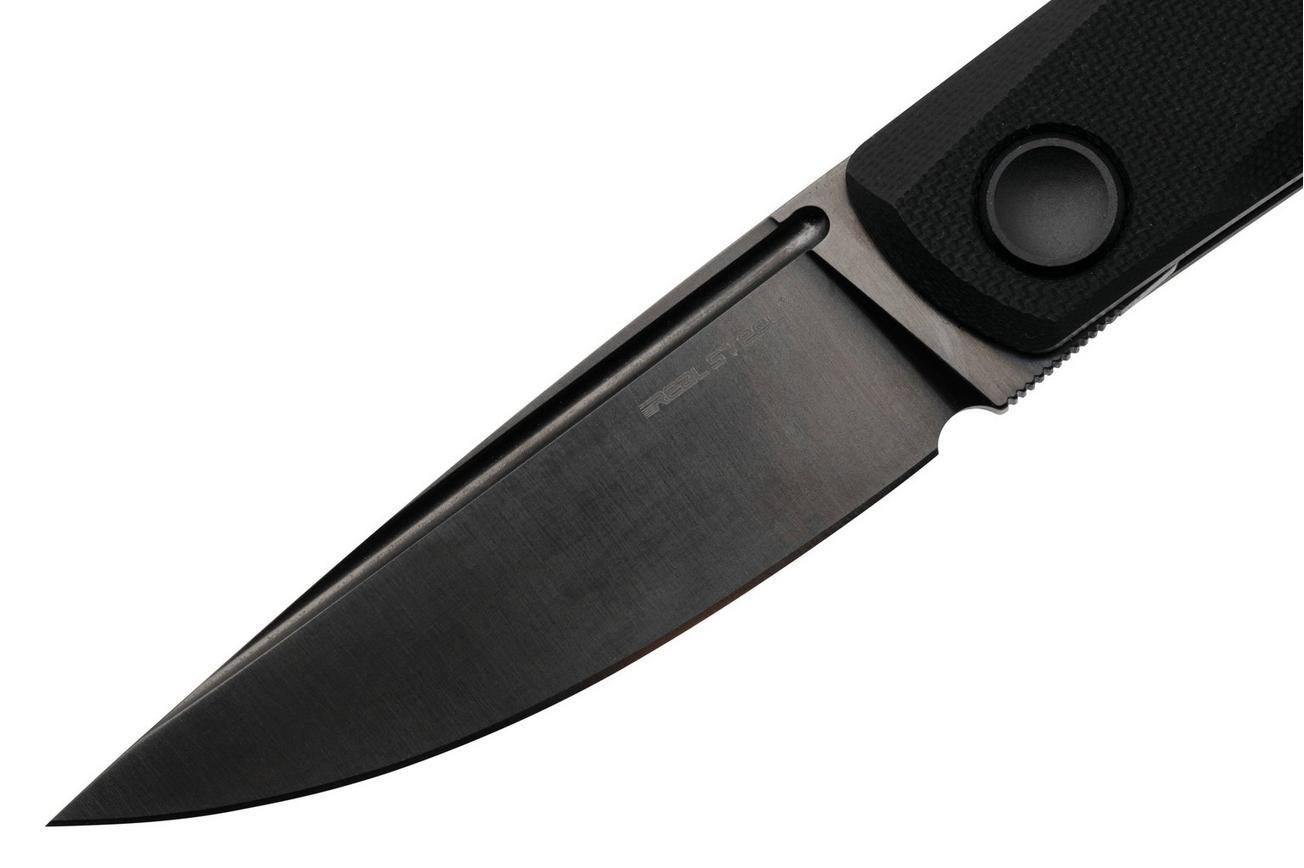 Real Steel Luna Lux 7001Z1, K110 DLC Coating, Black G10, slipjoint zakmes
