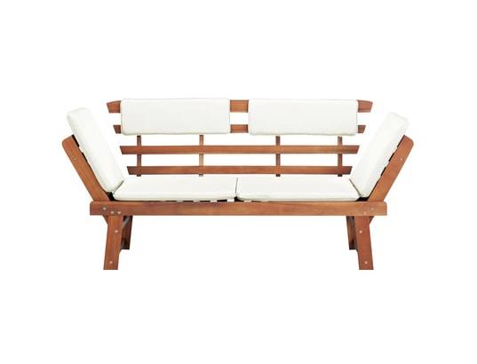 VIDAXL - Banc de jardin avec coussins 2-en-1 190 cm bois solide d'aca...