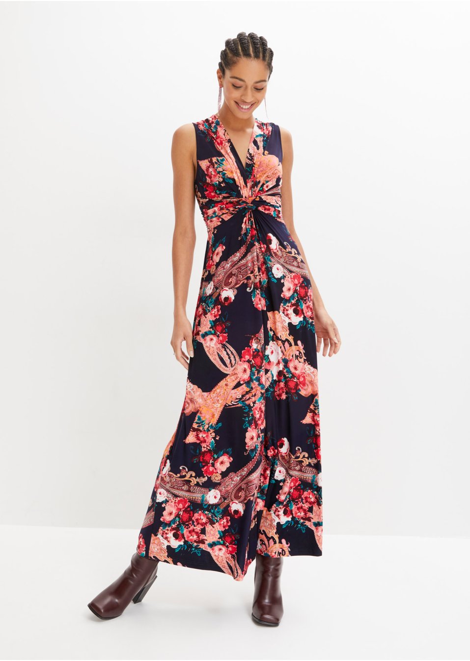Robe longue avec détail croisé