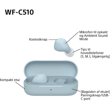 Sony WF-C510 trådløse in-ear høretelefoner - blå