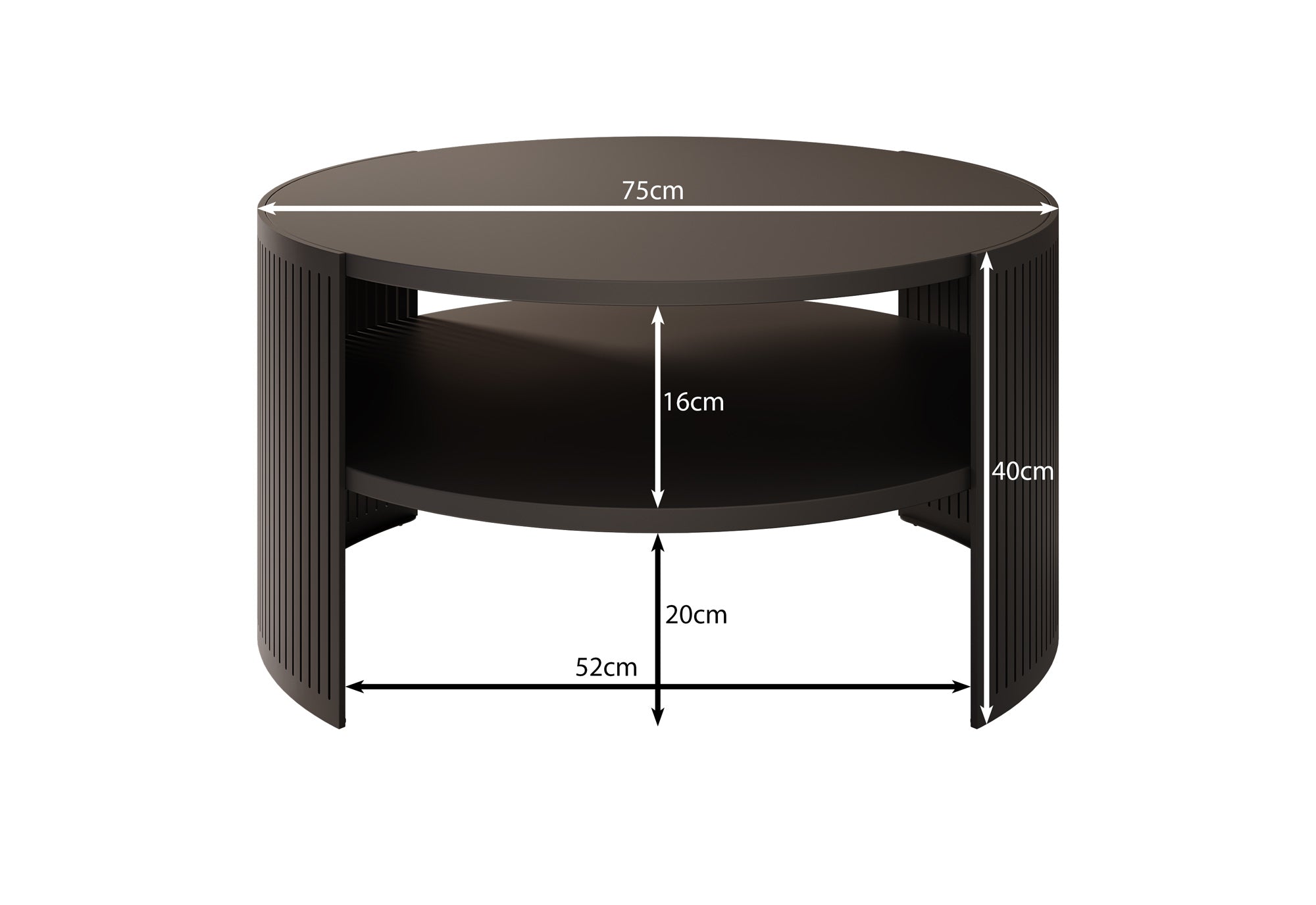 Fender - Salontafel - Zwart - 75x75x40 cm