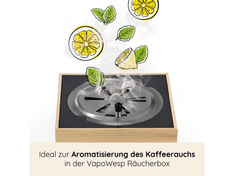 VapoWesp Ersatzkräuter Zitrone & Basilikum, 100 g Aromakräuter- Nachfüllpackung für die Räucherbox