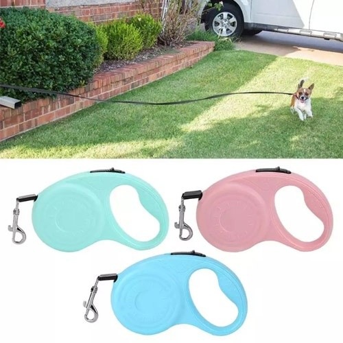 Guia extensível azul para cães