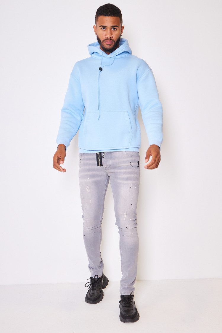 Sweat à capuche bleu