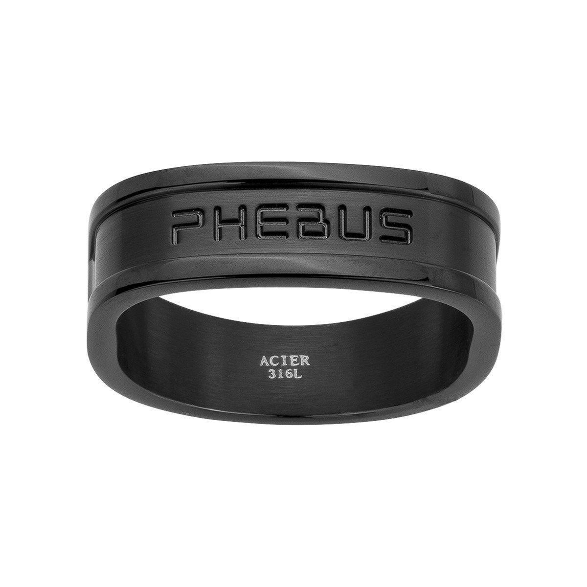Bague en Acier 316L - noir brillant