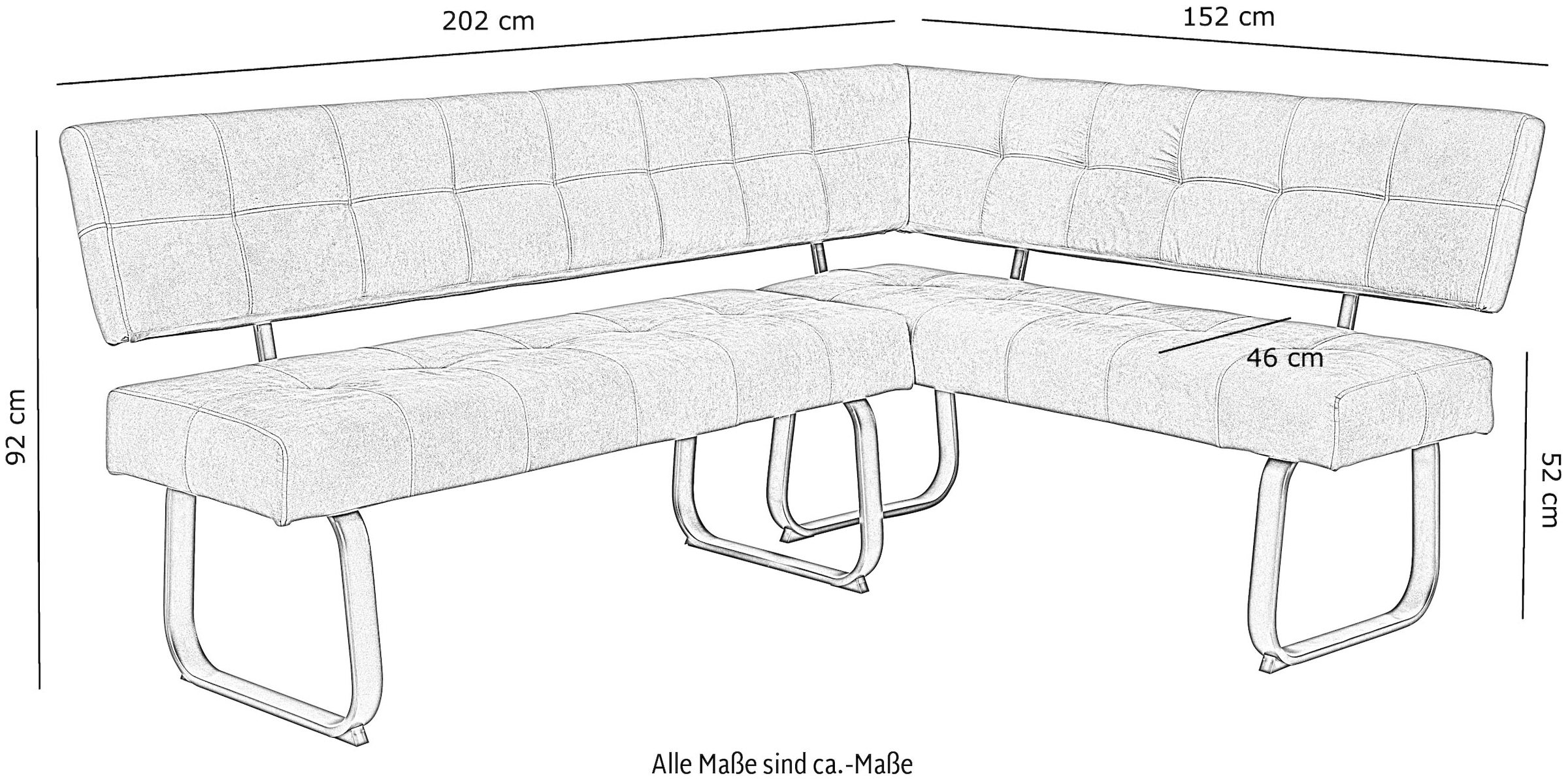 HELA Eckbank »LUISE Polsterbank Esszimmer« mit Federkern Polsterung