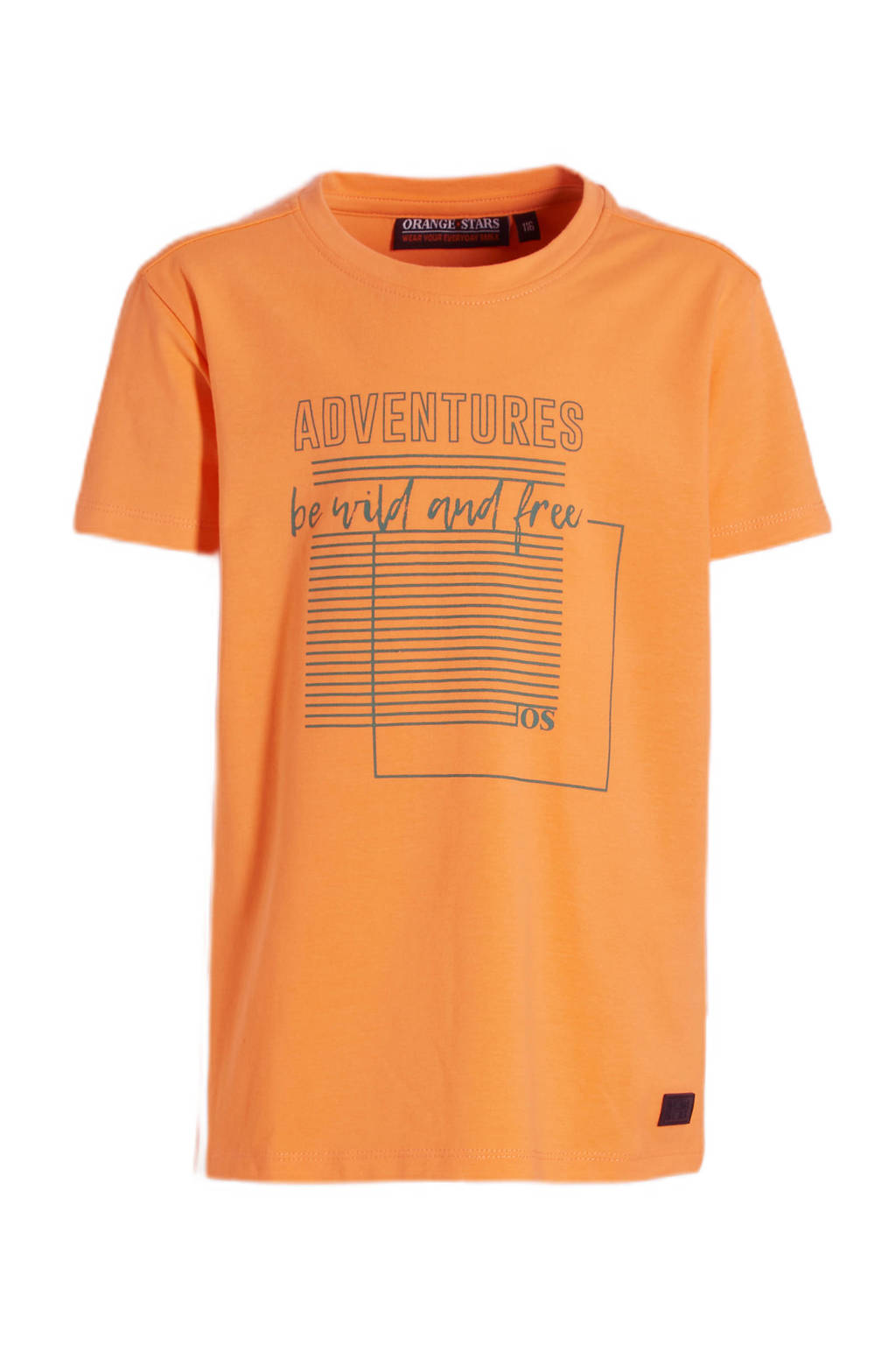 Orange Stars T-shirt Marino met printopdruk oranje