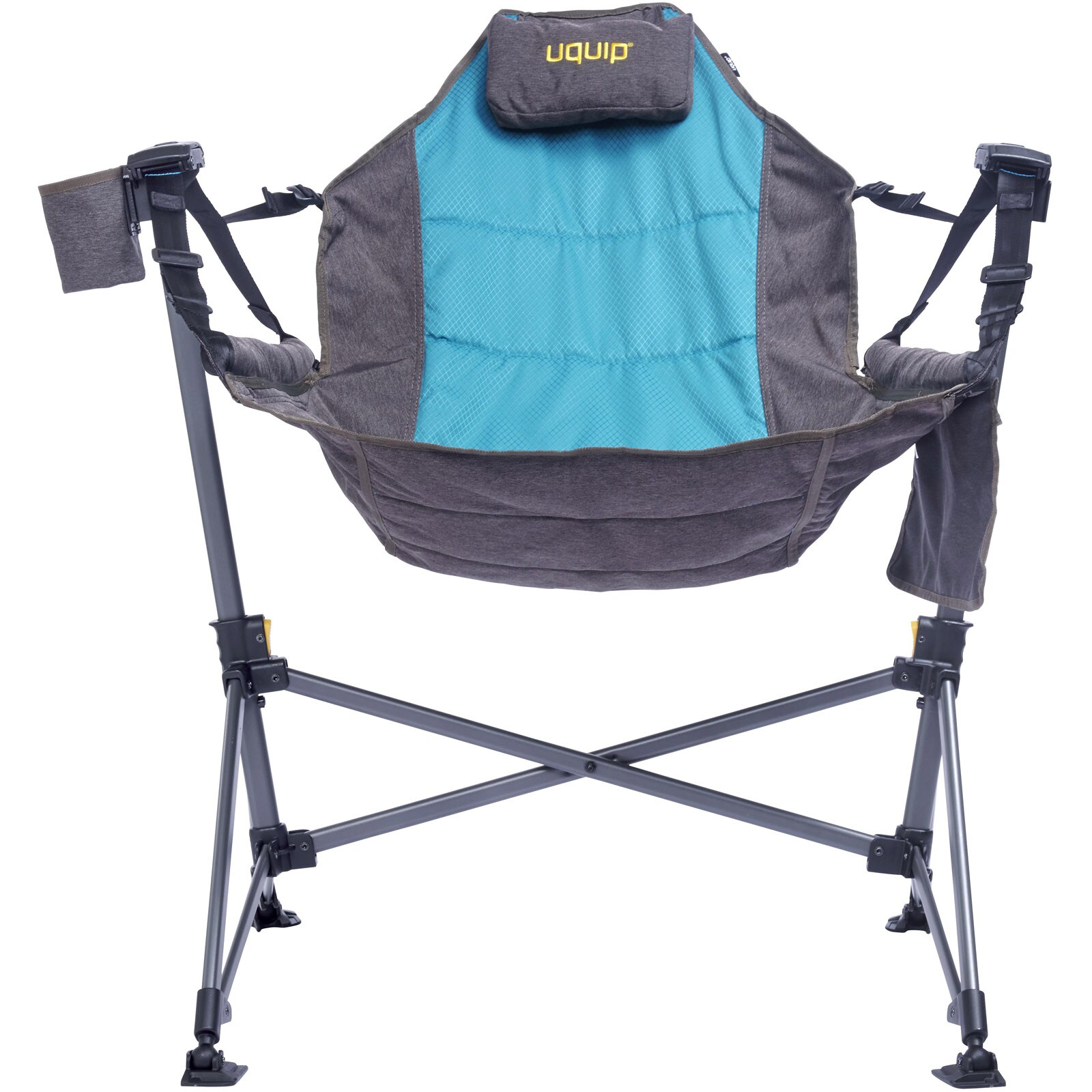 UQUIP Campingstuhl Rocky 2.0 Strandstuhl Schaukelstuhl Hänge Sessel Klappstuhl Farbe: Petrol/grey