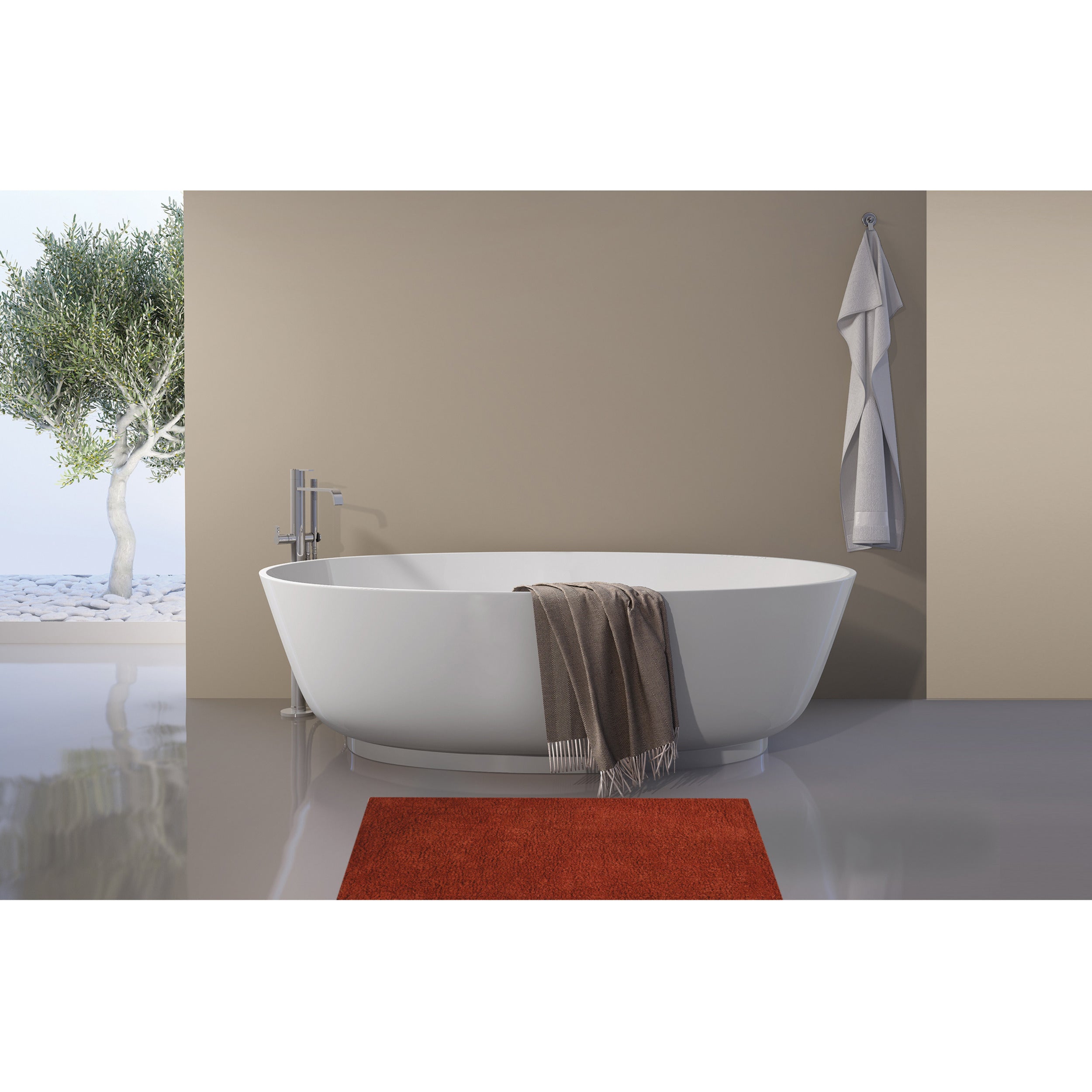 MSV Badkamerkleedje|badmat vloer - terracotta - 45 x 70 cm