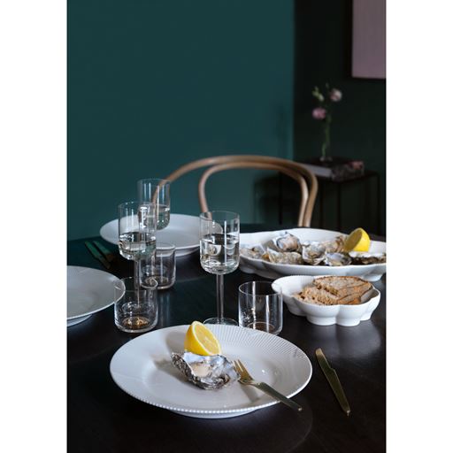 Royal Copenhagen Hvid Elements Middagstallerken, Ø25 cm