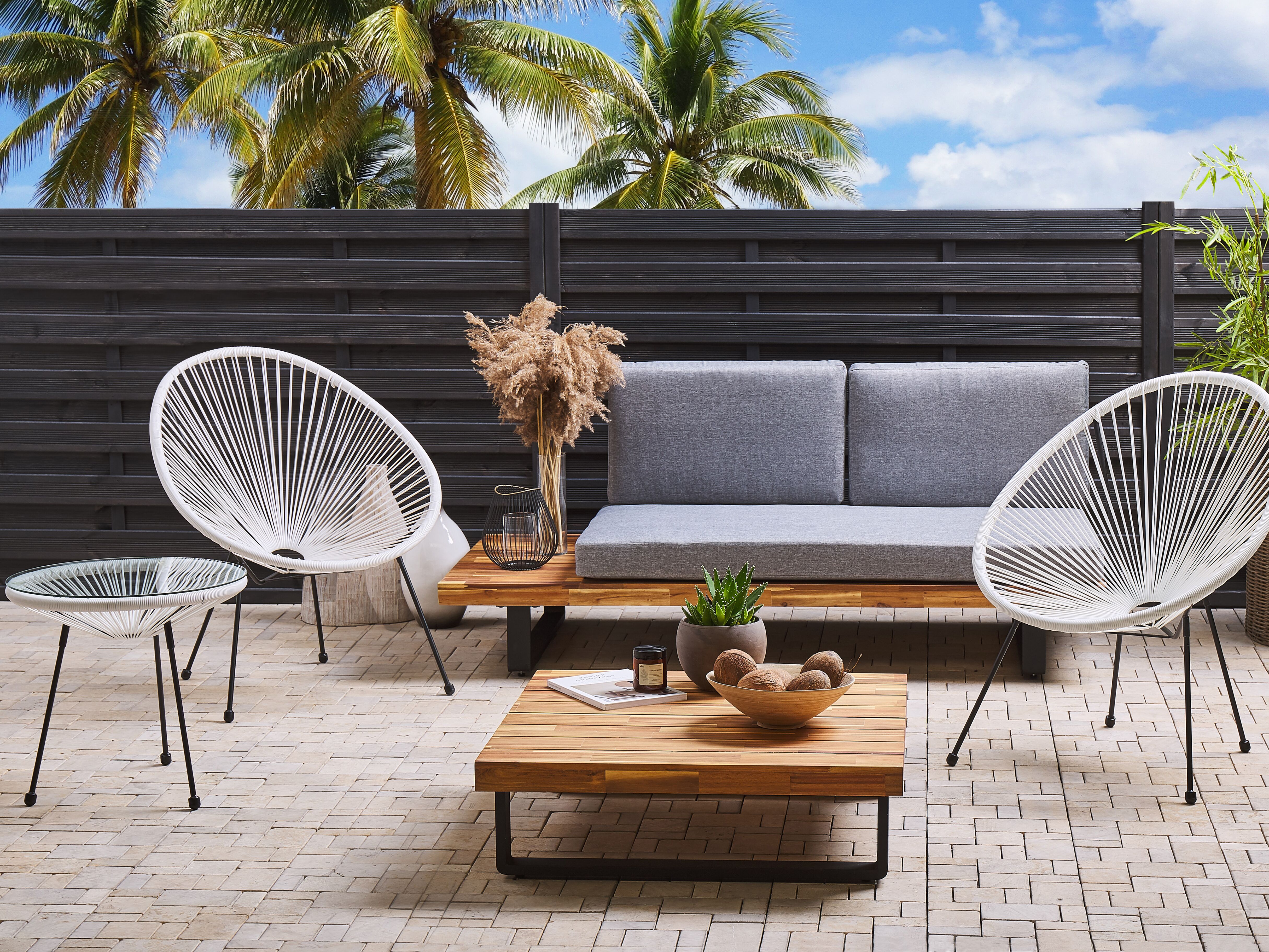 Bistroset ACAPULCO II PE rotan Wit
