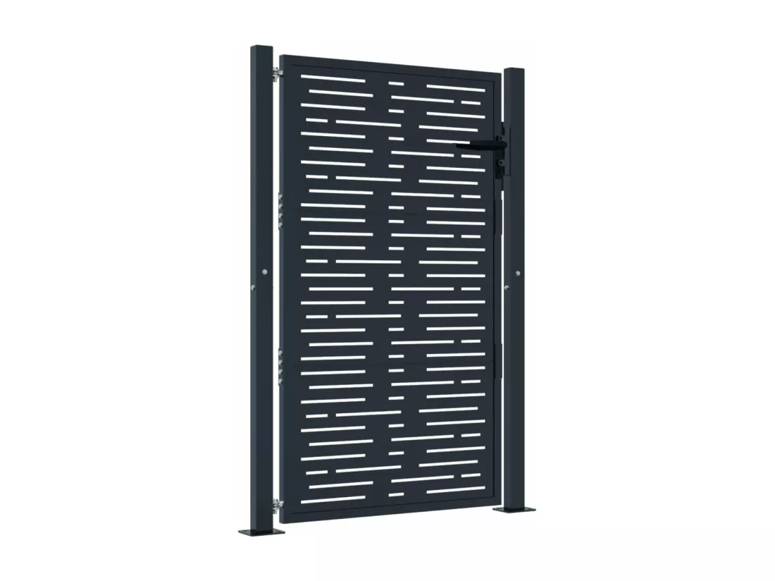 Portail de jardin anthracite 105x130 cm conception de carré