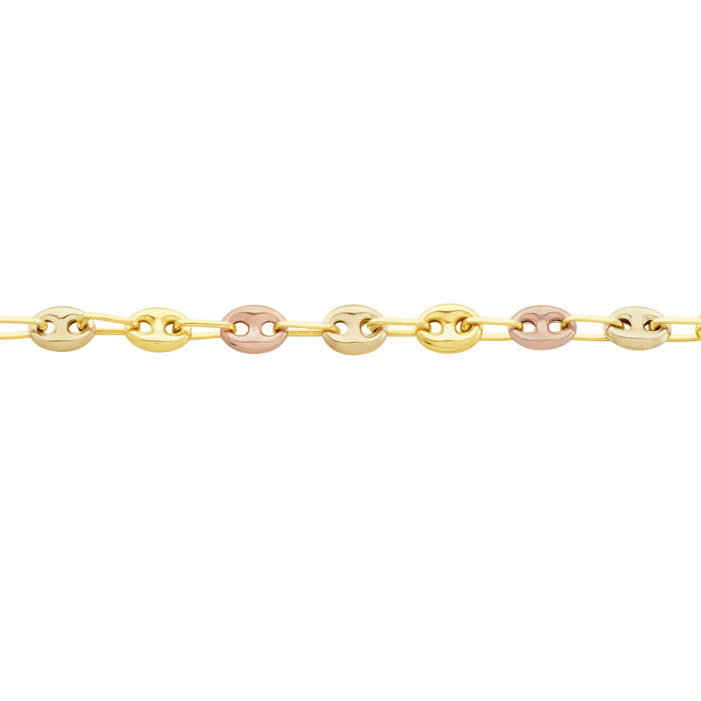 Bracelet Dami Maille Grain De Café Or Tricolore