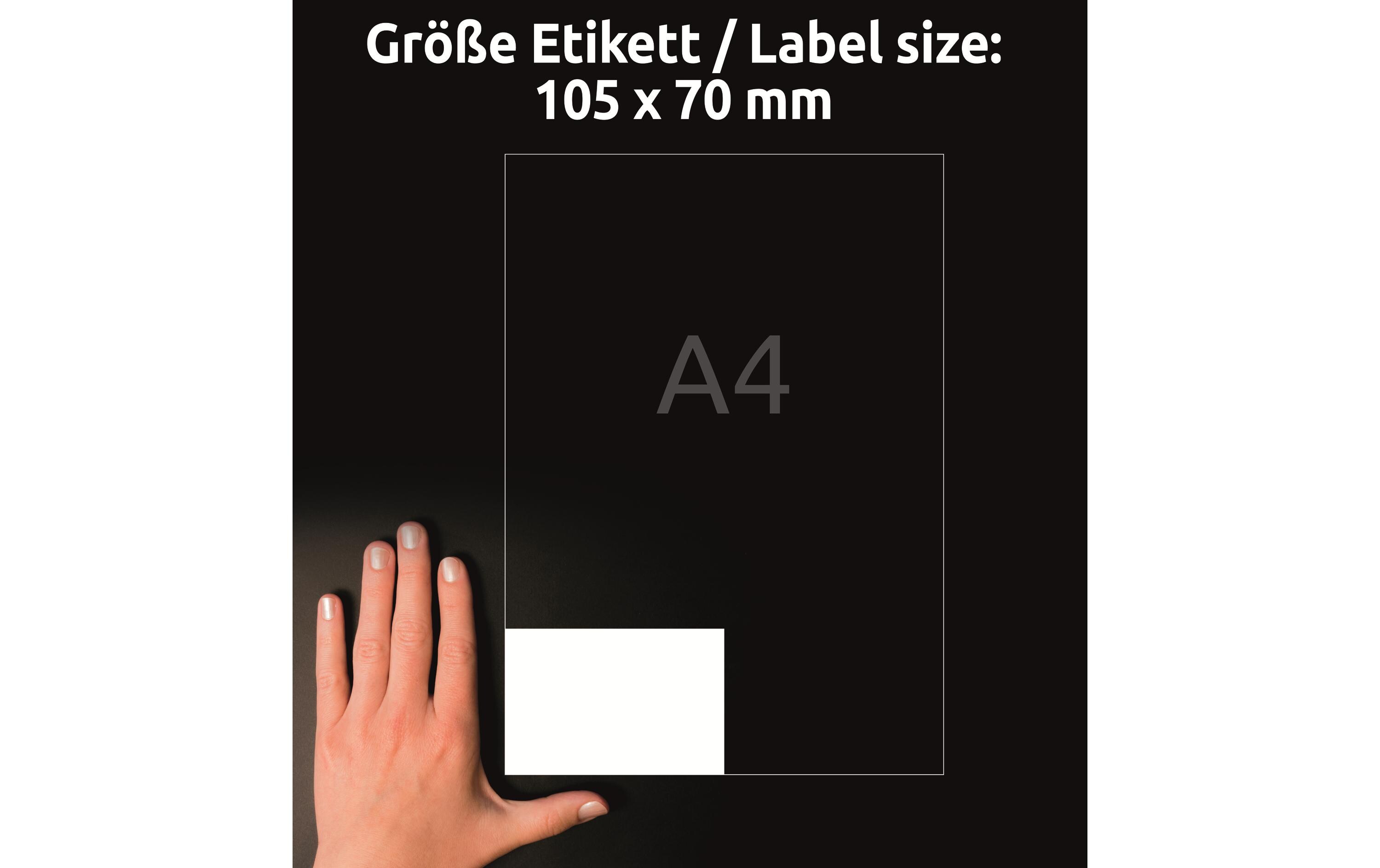 Universal-Etiketten 3426 105 x 70 mm, 100 BlattWeisse Aufkleber, permanent haftend