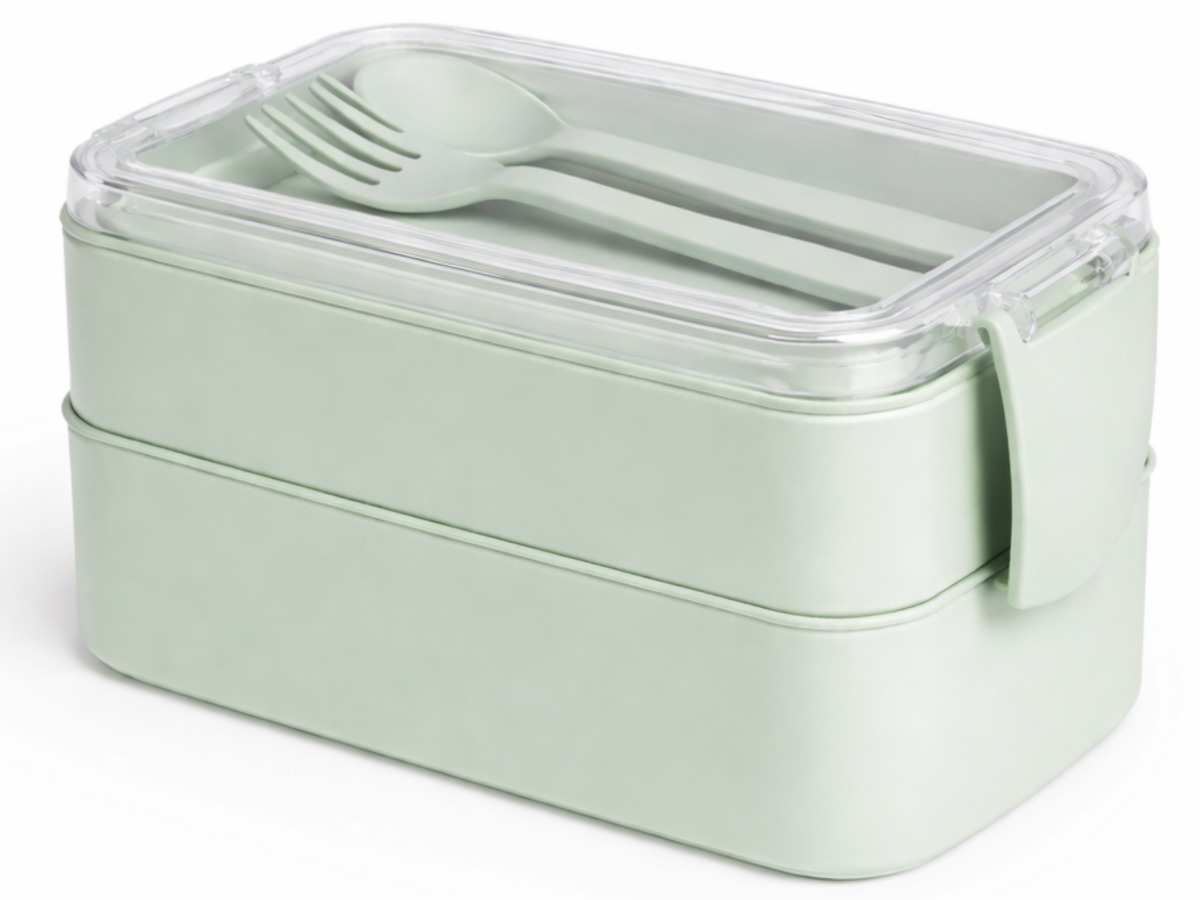 HEM 2-laags lunchbox met bestek - Green