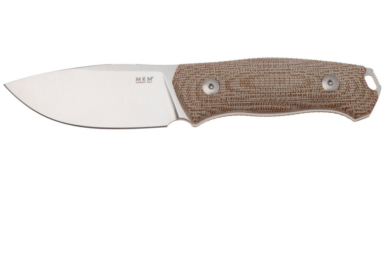 MKM Small Lov MK-SL-NC, Satin M390, Natural Canvas Micarta vaststaand mes, Jesper Voxnaes design