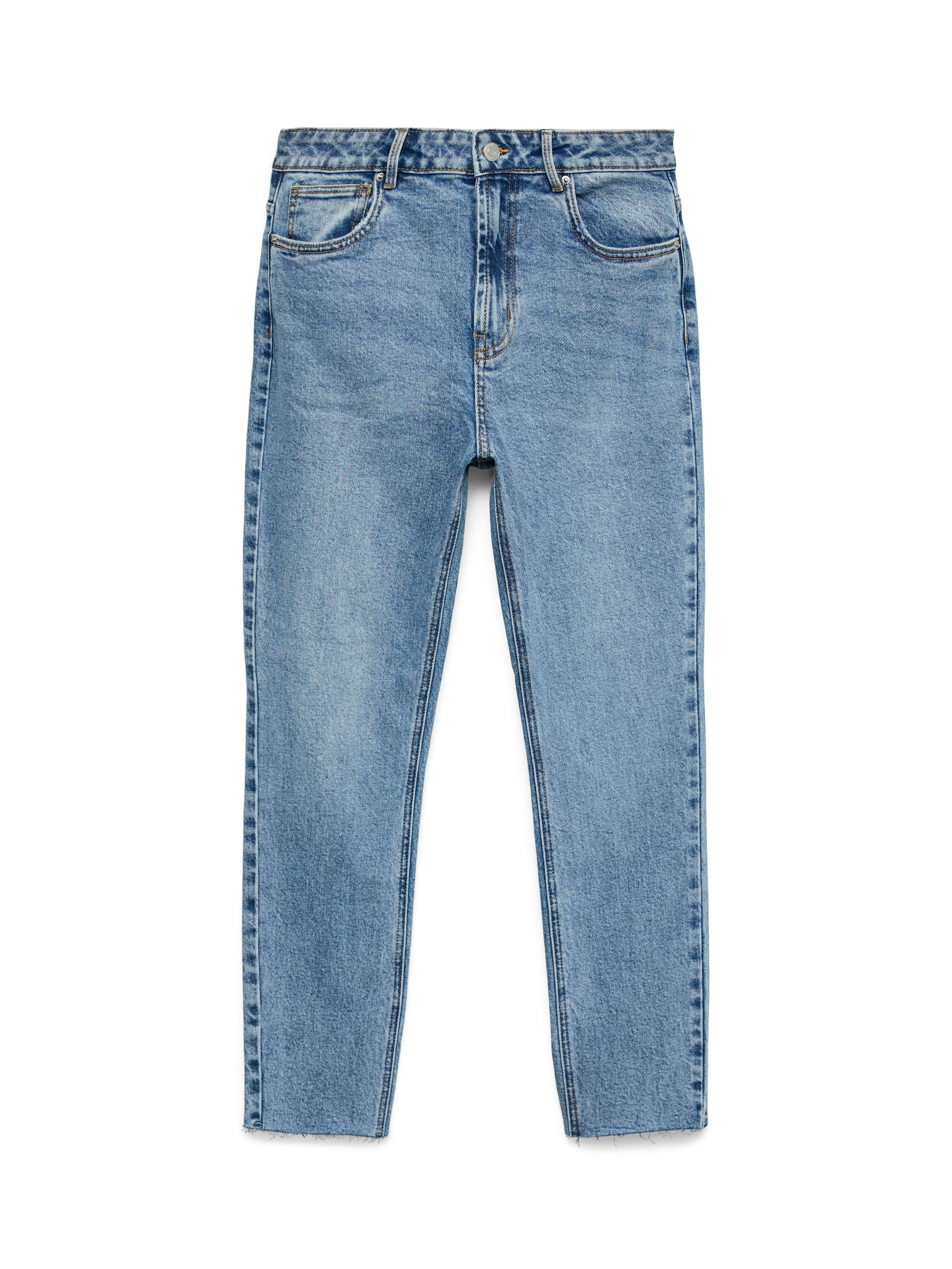 Vero Moda Straight-Jeans »VMBRENDA«, mit leicht ausgefranstem Saum, stonewashed für einen Used-Look