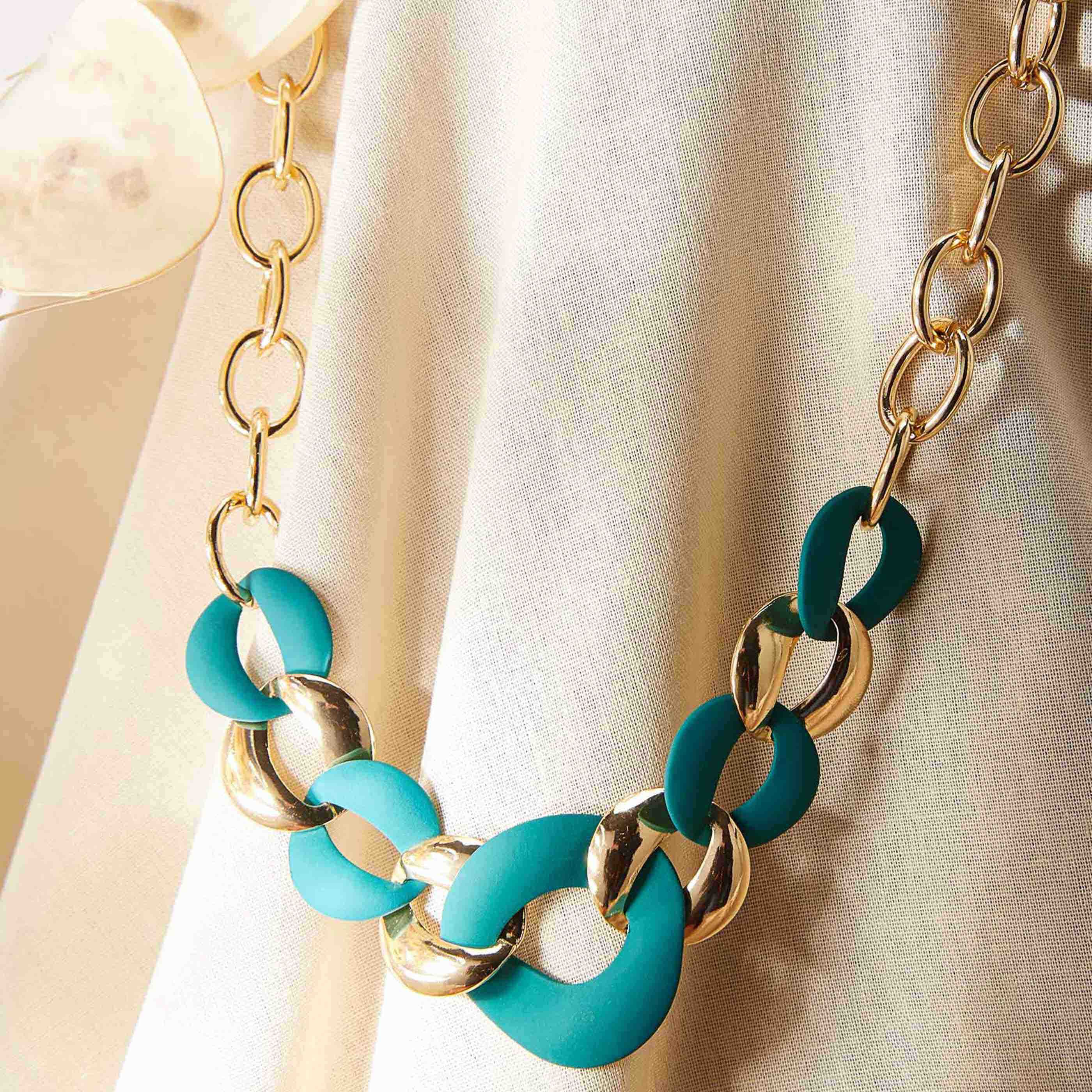 COLLIER MAILLONS DIFF TAILLES METAL MAT - BIJOUX
