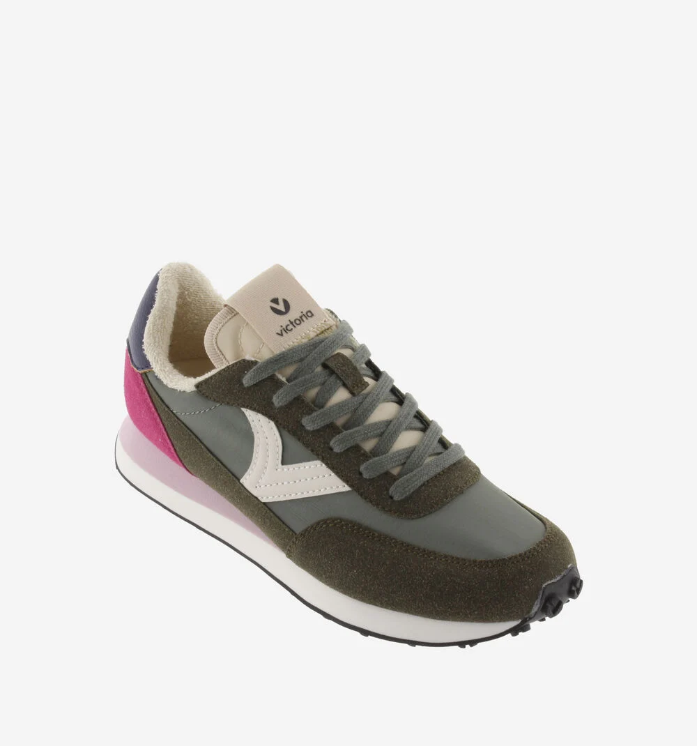 ASTRO NYLON MULTICOLORE Baskets pour femmes semelle bicolore KAKI