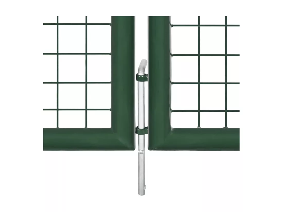 Portail en treillis de jardin acier 390x75 cm vert