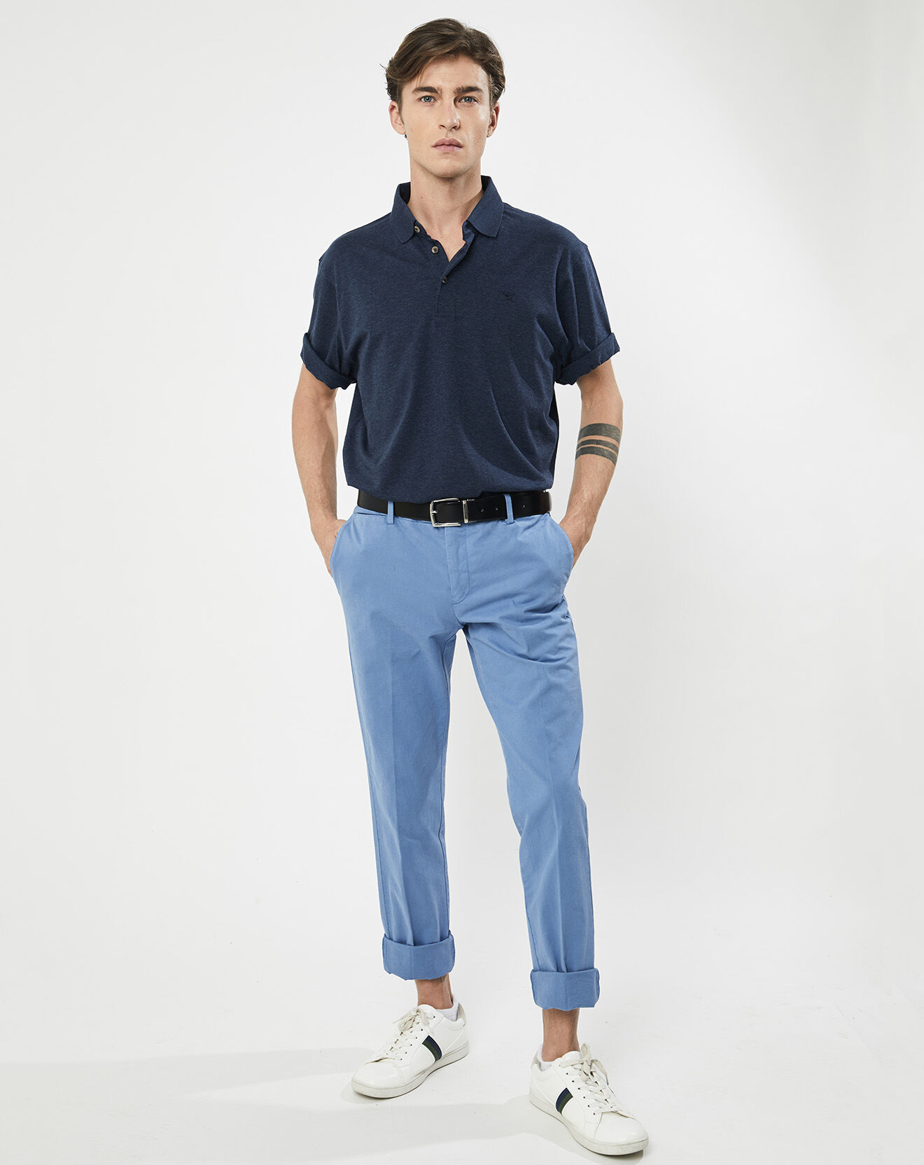 Hackett London Pantalon chino Slim Fit Core Kensington bleu moyen