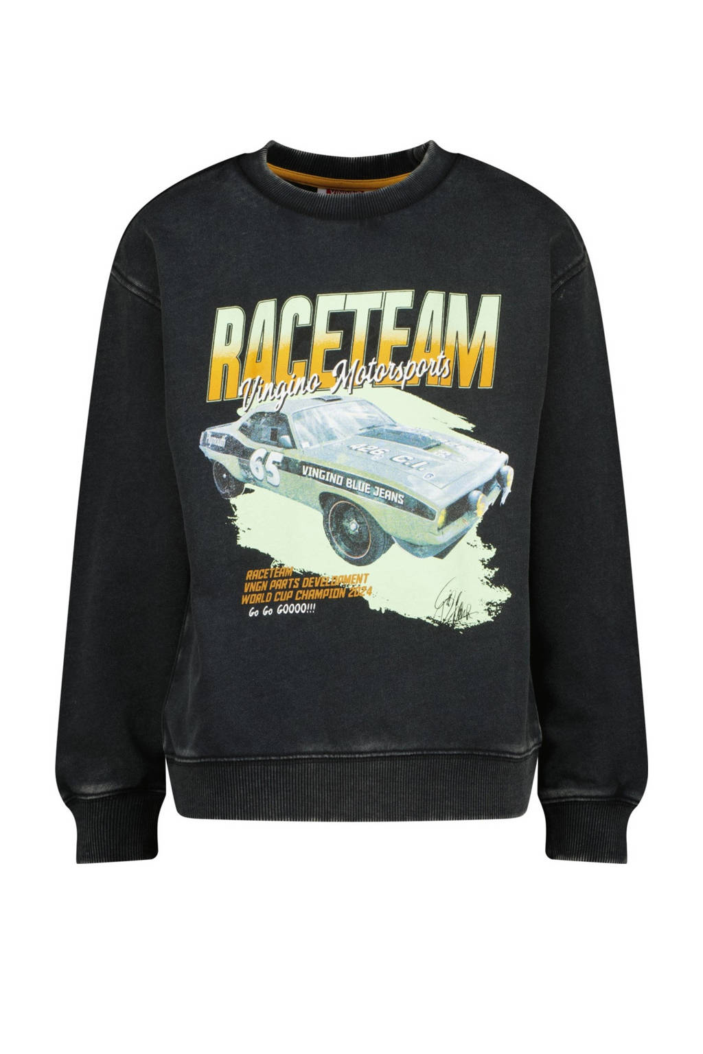 Vingino sweater Nas met printopdruk zwart