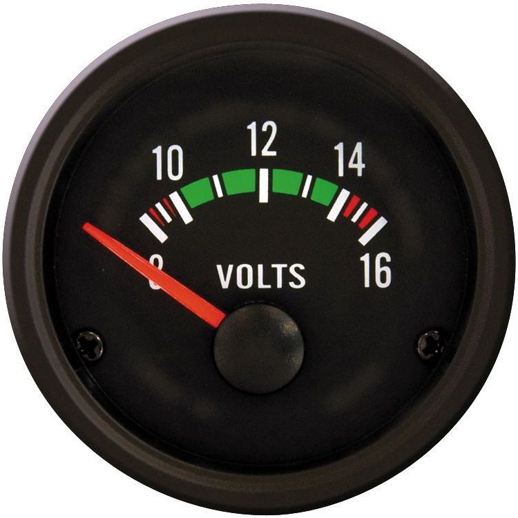 Performance Instrument Zwart Voltage 8-16 Volt 52mm