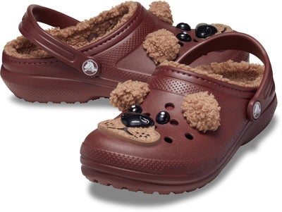 Crocs Classic Fôrede Tøfler, Bear/Dark Clay