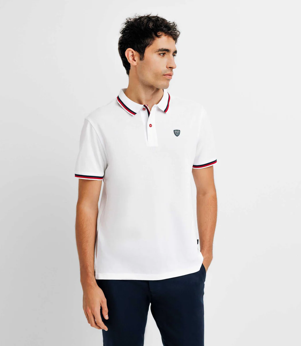 Polo en maille piquée blanc