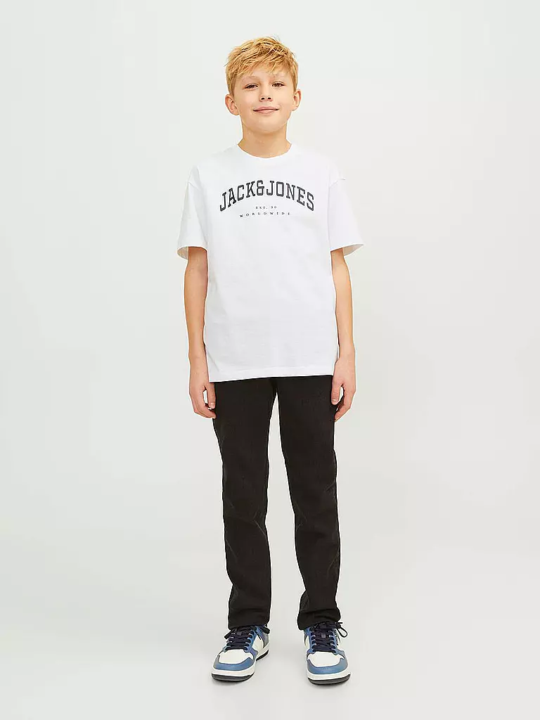 JACK & JONES Jungen T-Shirt  JJECALEB VARSITY TEE  weiss