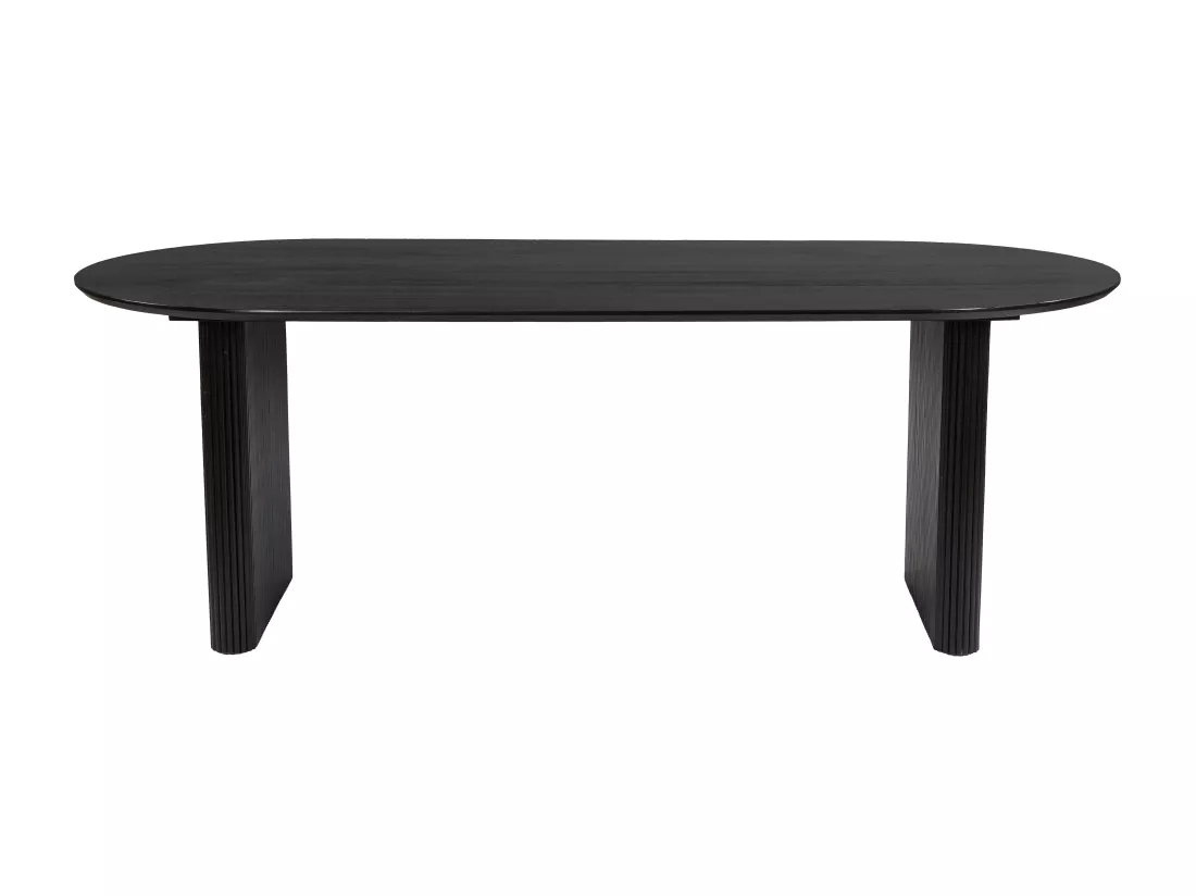 Table à manger 8 personnes en bois de manguier - Noir - BALIMELA