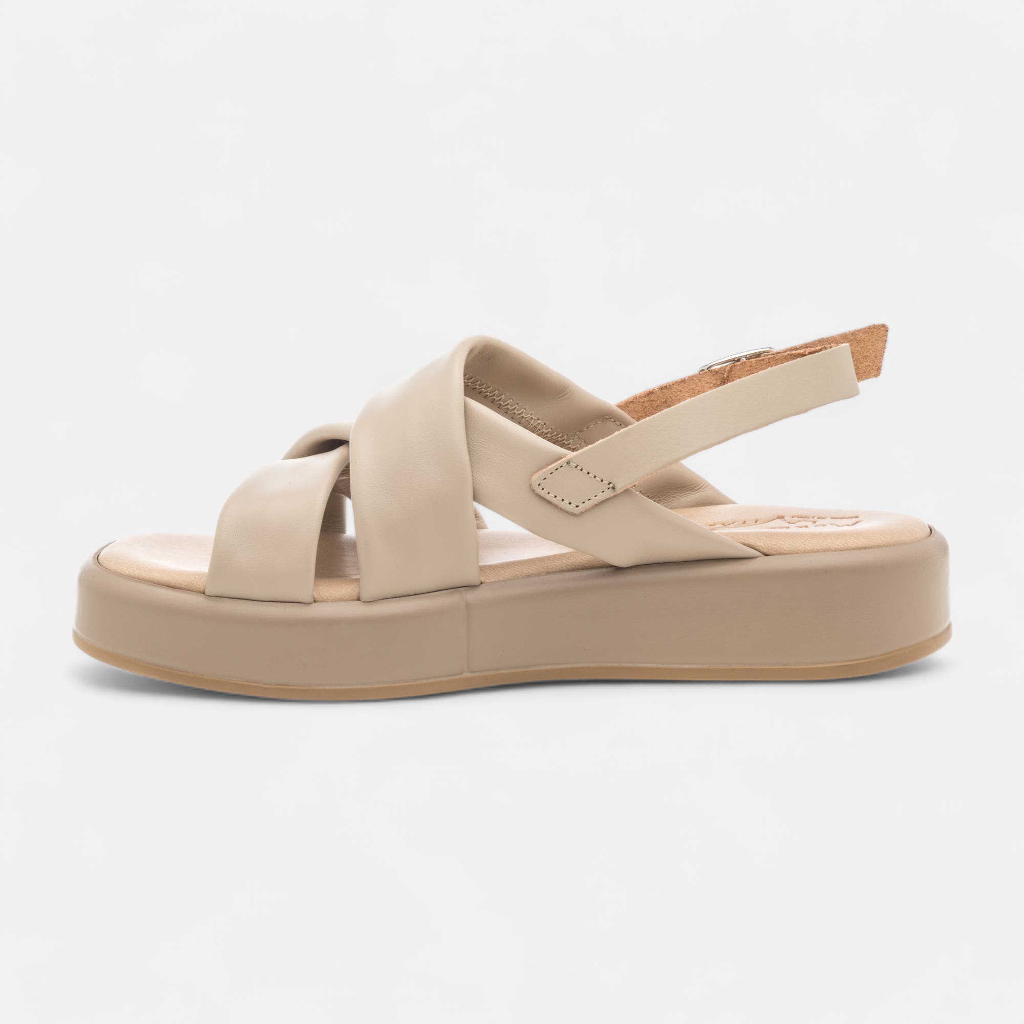 Sandales Femme en cuir beige