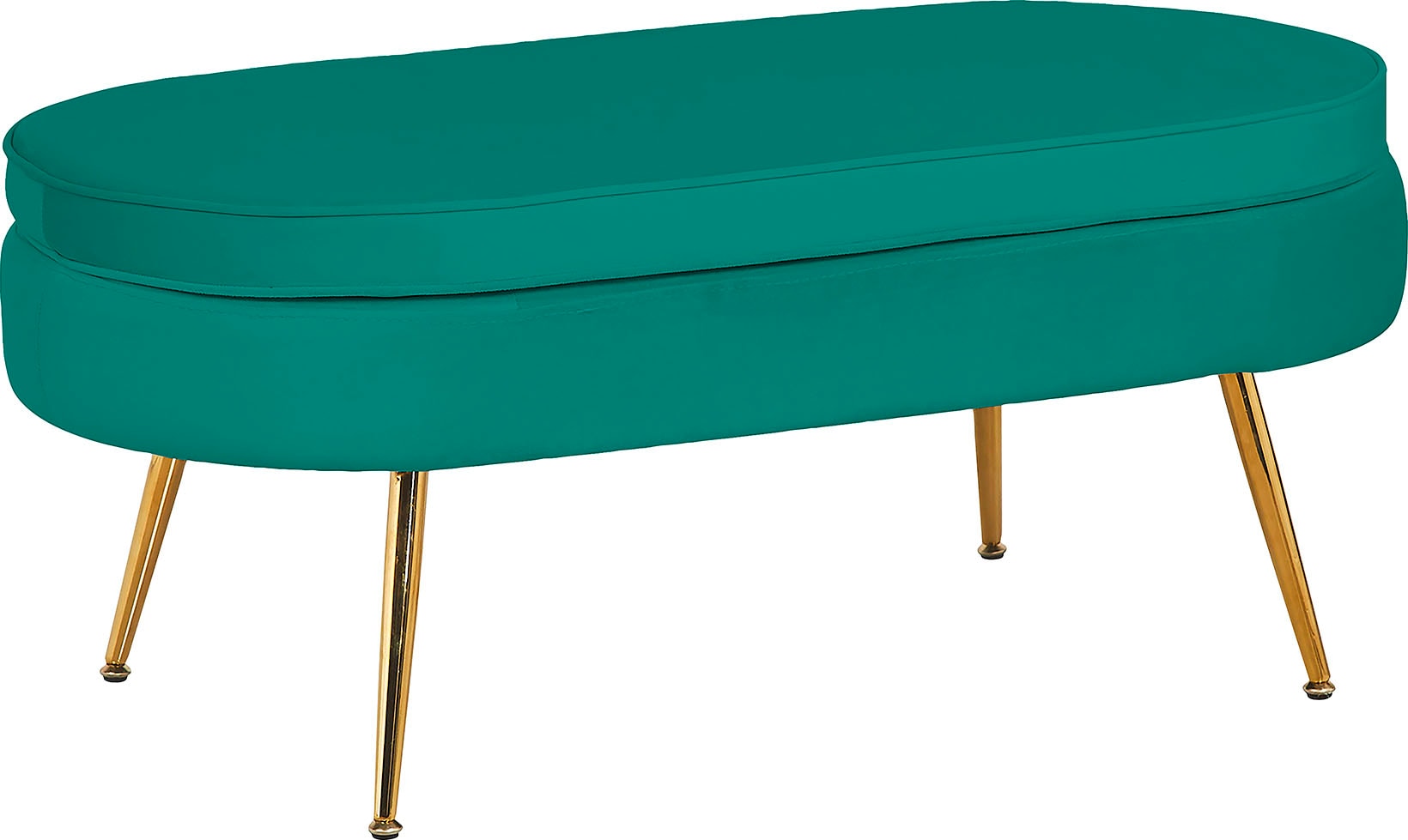 SalesFever Polsterhocker »Clam - Stilvoller Hocker« Elegantes Design in ovaler Form, 99cm Breite