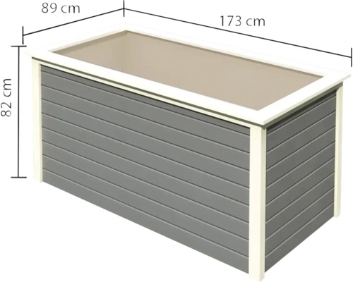 Verhoogd bed klassiek Karibu 2 173 x 89 x 82 cm terragrijs
