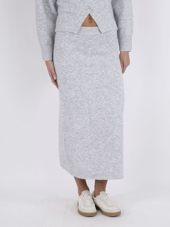 Neo Noir Ashanti Knit Skirt Light grey melange