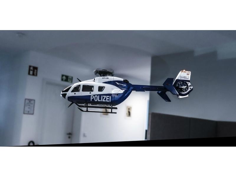 Amewi Helikopter AFX-135 Polizei 4-Kanal Singlerotor RTF Kleiner Scale Heli mit 4-Kanal Steuerung für Einsteiger und Fortgeschrittene