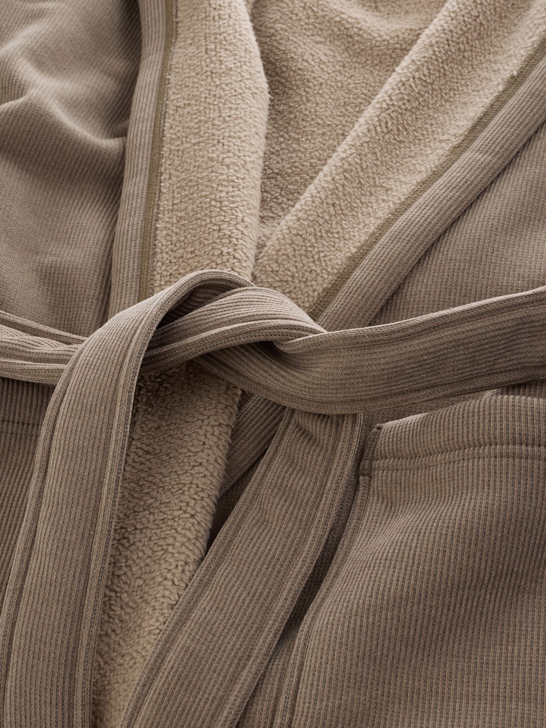 Neutraal kiezelkleurig - Corded Textured Dressing Gown