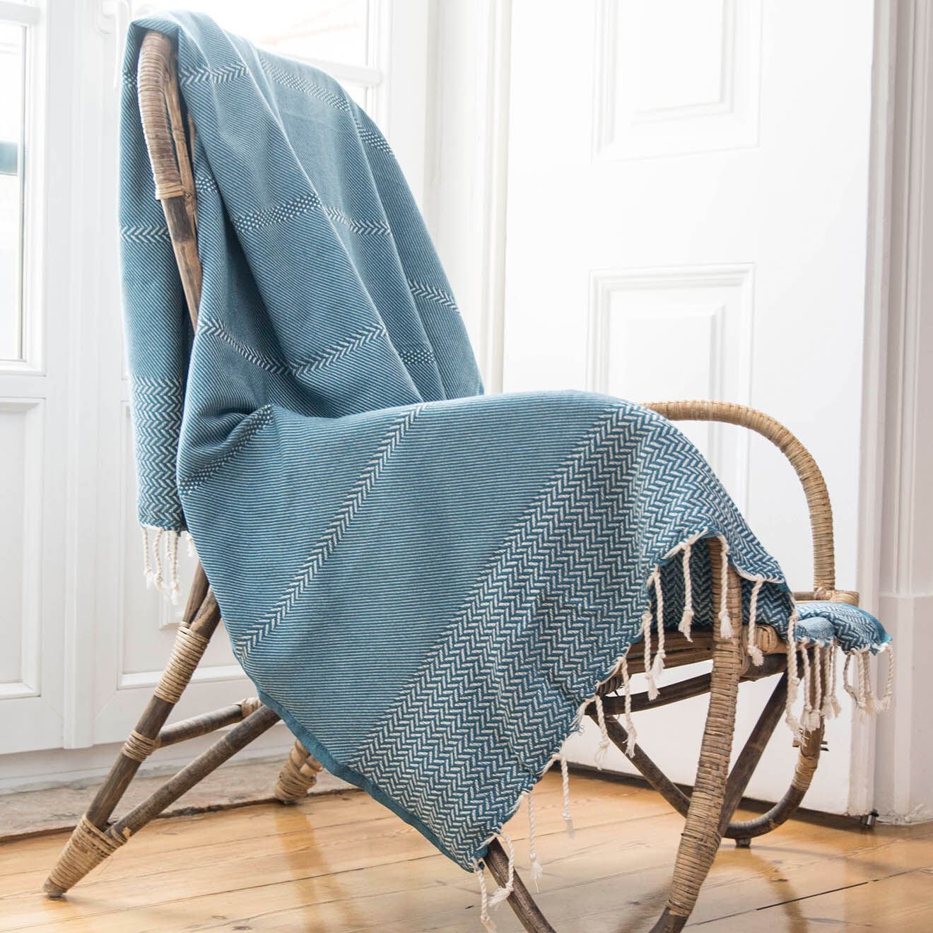 Febronie Plaid Oslo Jacquard pétrole