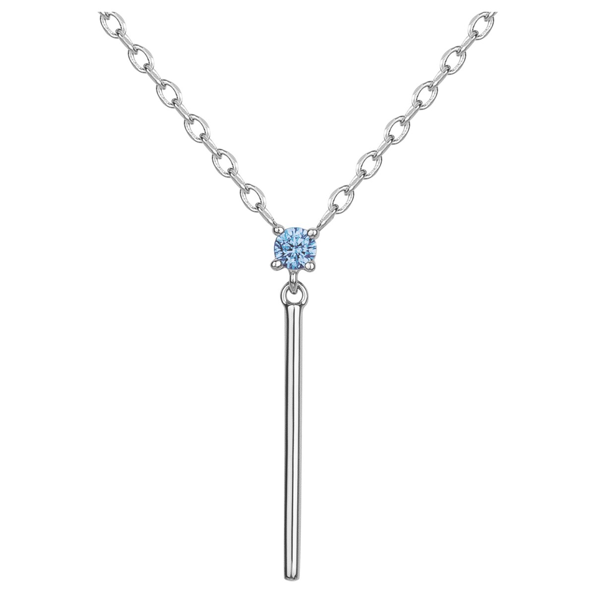 Collier en Argent avec spinelle bleu topaze