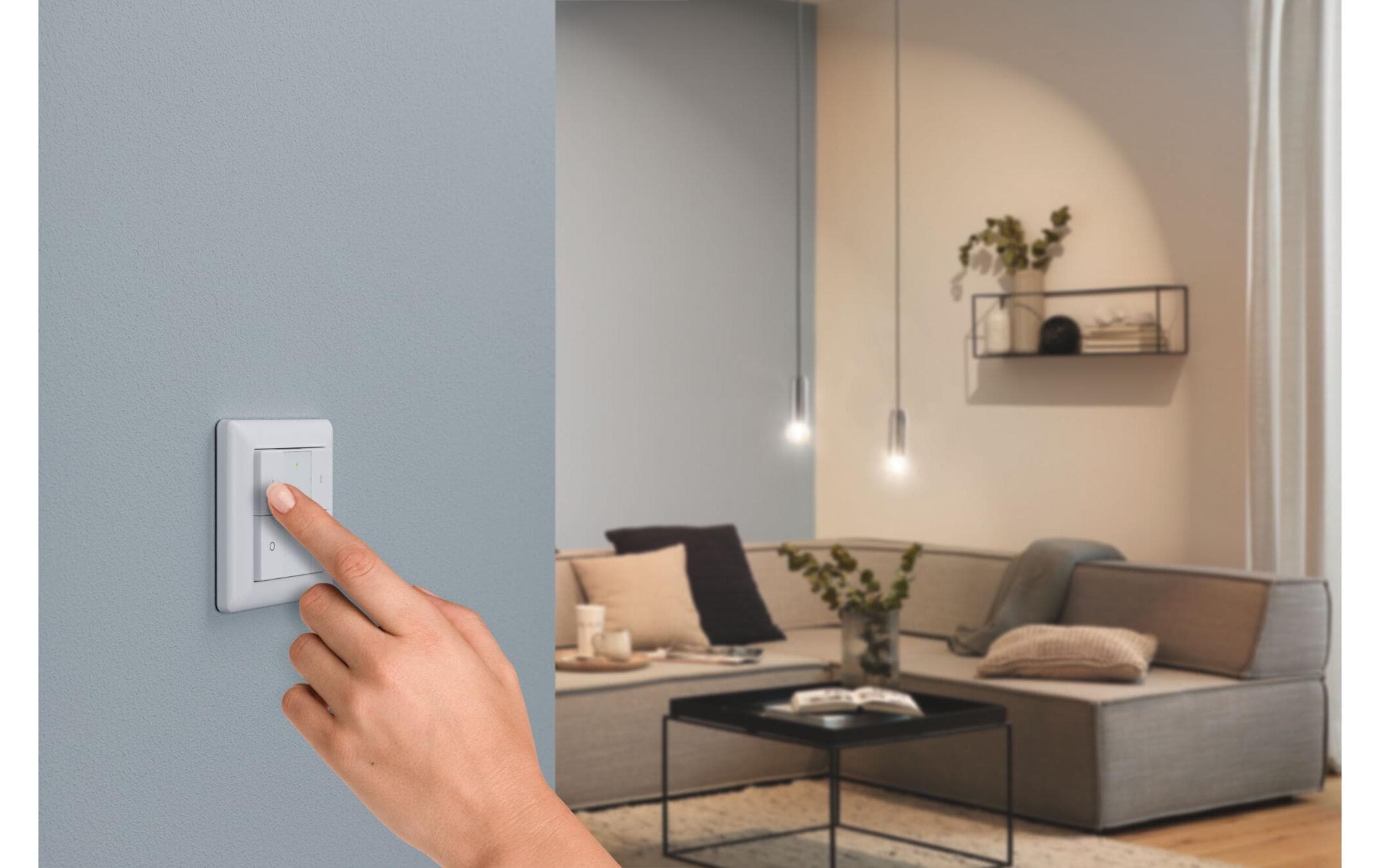 Funk-Wandtaster ZigBee On / Off / Dimmer, WeissSmarte Funk-Tasterschnittstelle 2-fach