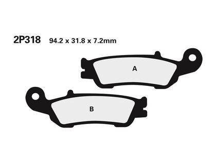 Plaquettes de freins Nissin route /Off-Road métal fritté - 2P-318ST
