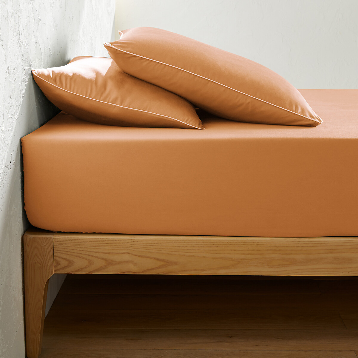 EMMA X LA REDOUTE INTERIEURS<br>Lençol de algodão sat, borda 30 cm, Bérénice