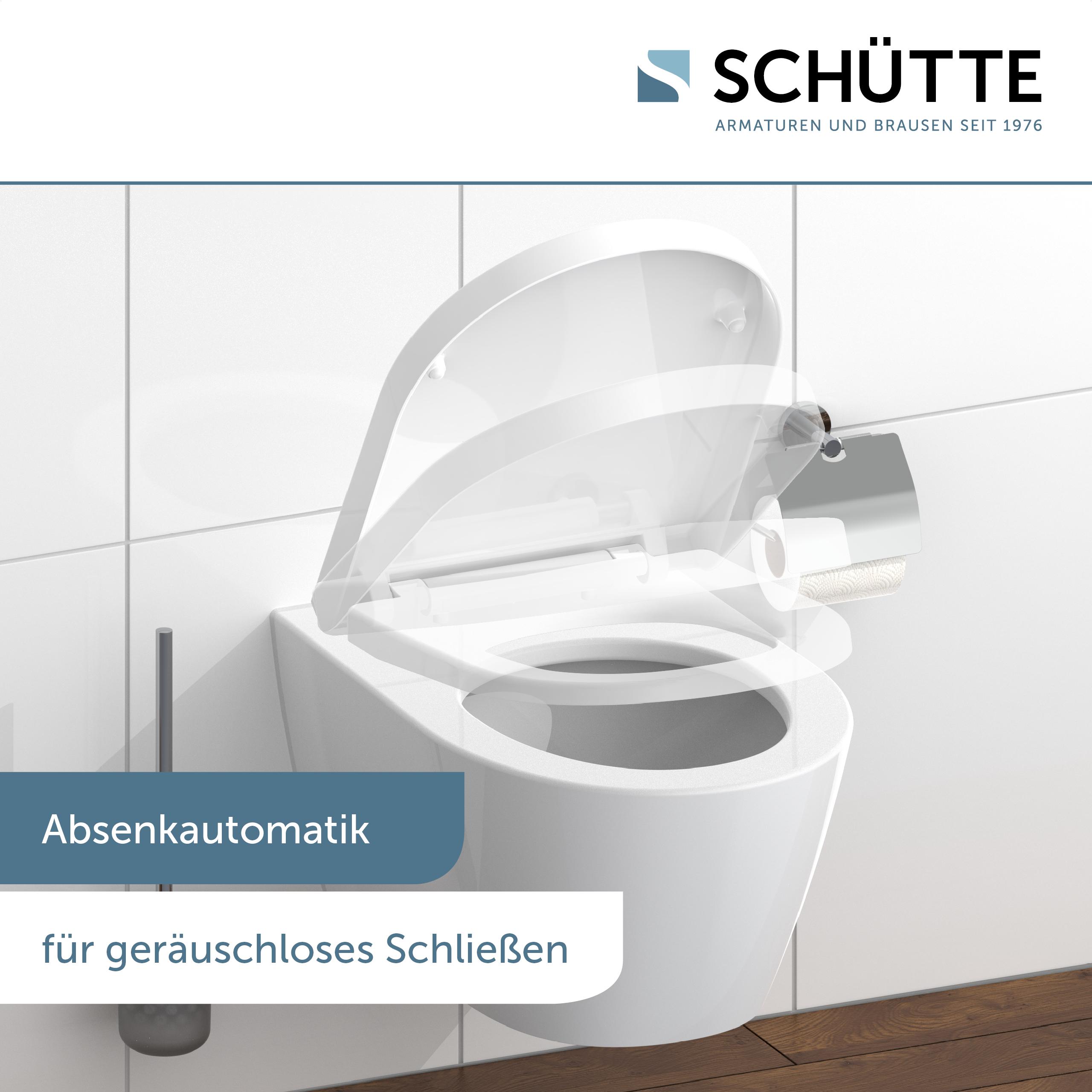 SCHÜTTE Duroplast WC-Sitz D-Form WHITE, mit Absenkautomatik und Schnellverschluss