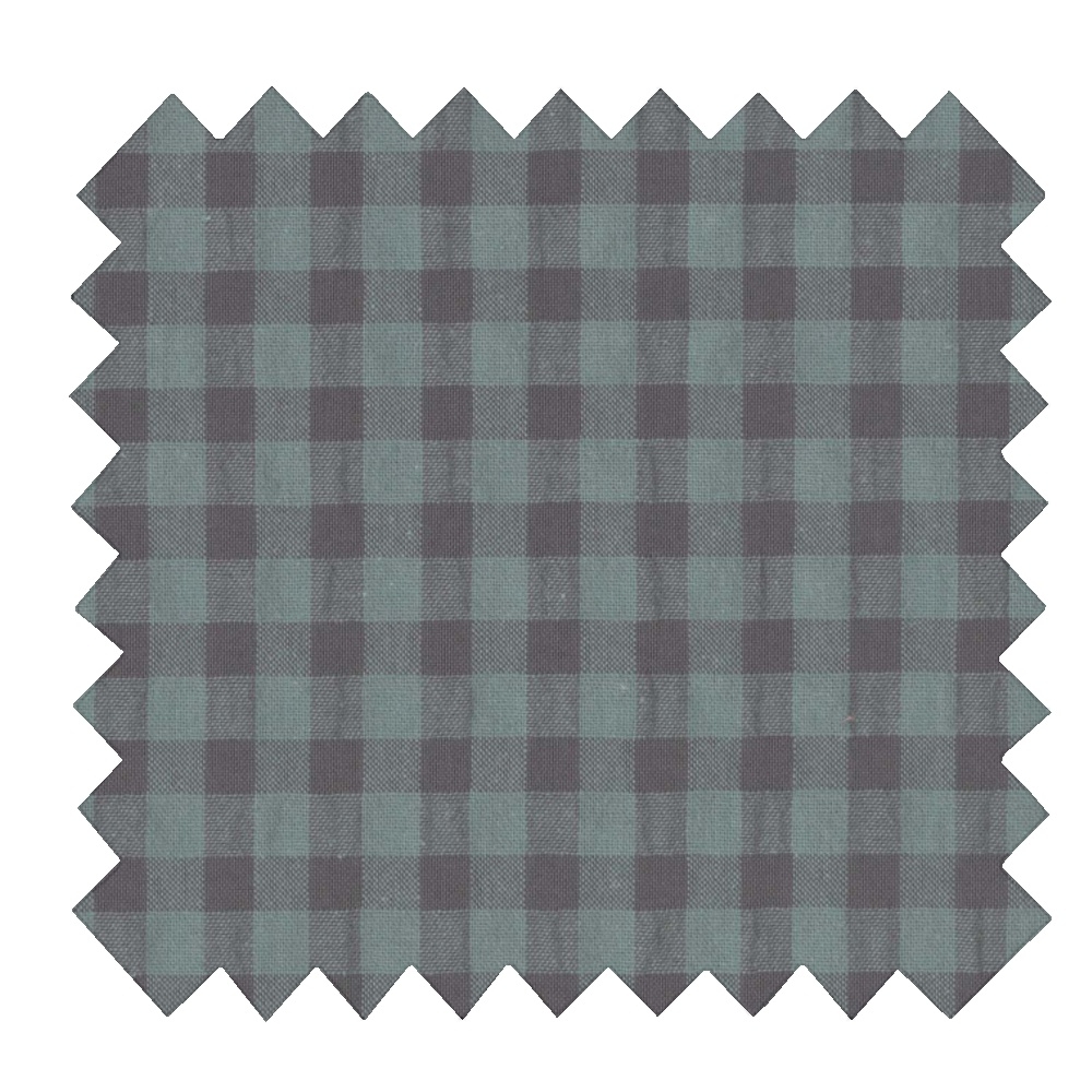 Tissu Coton Au Mètre Ex2462 Vichy Seersucker Gris Bleu