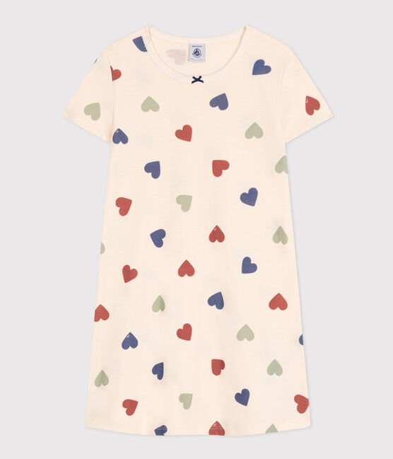 Chemise de nuit en coton motif cœur enfant