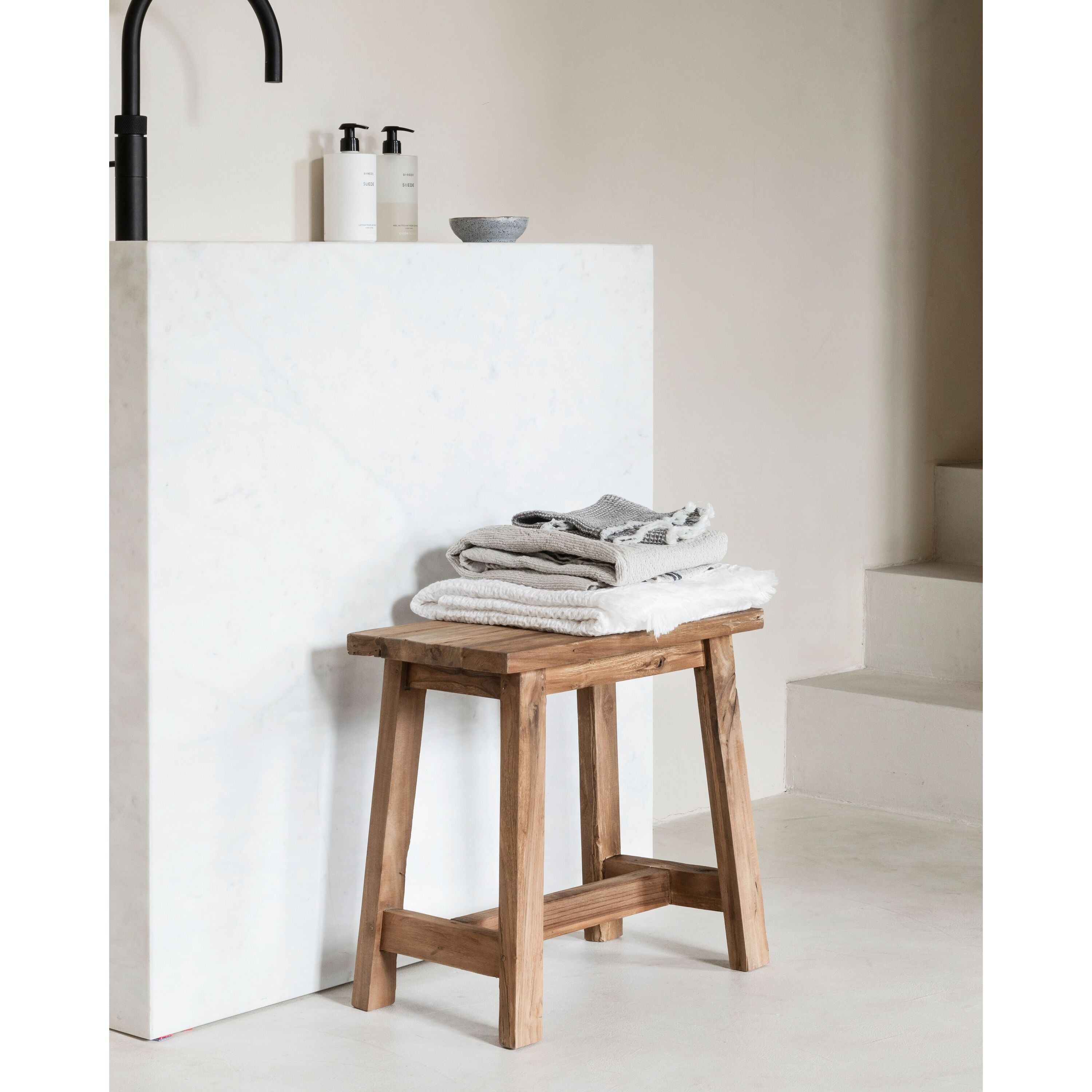 MUST Living Stool Easy rectangular,45x45x25 cm, recycled teakwood