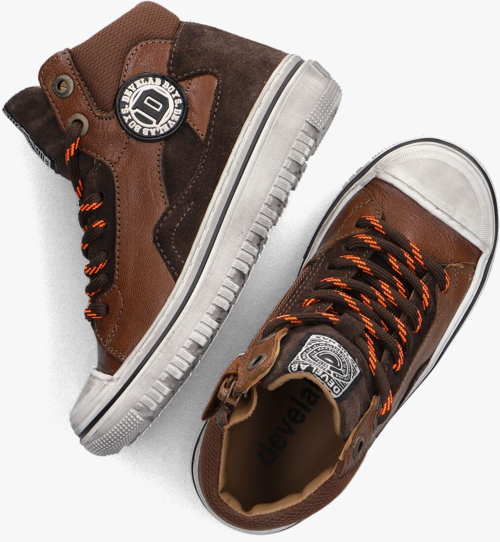 DEVELAB cognac develab hoge sneaker 44301