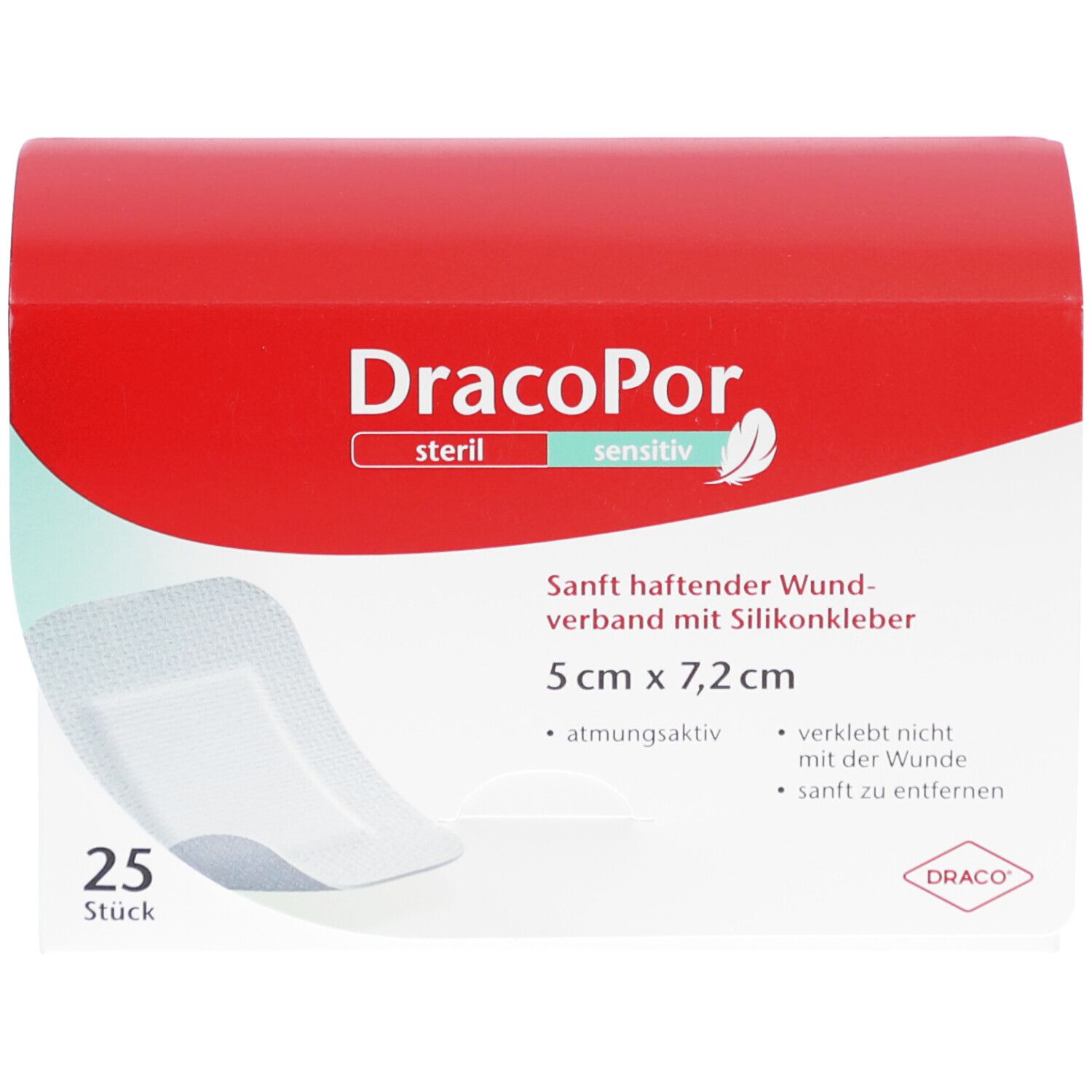 DracoPor sensitiv Wundverband 5 x 7,2 cm