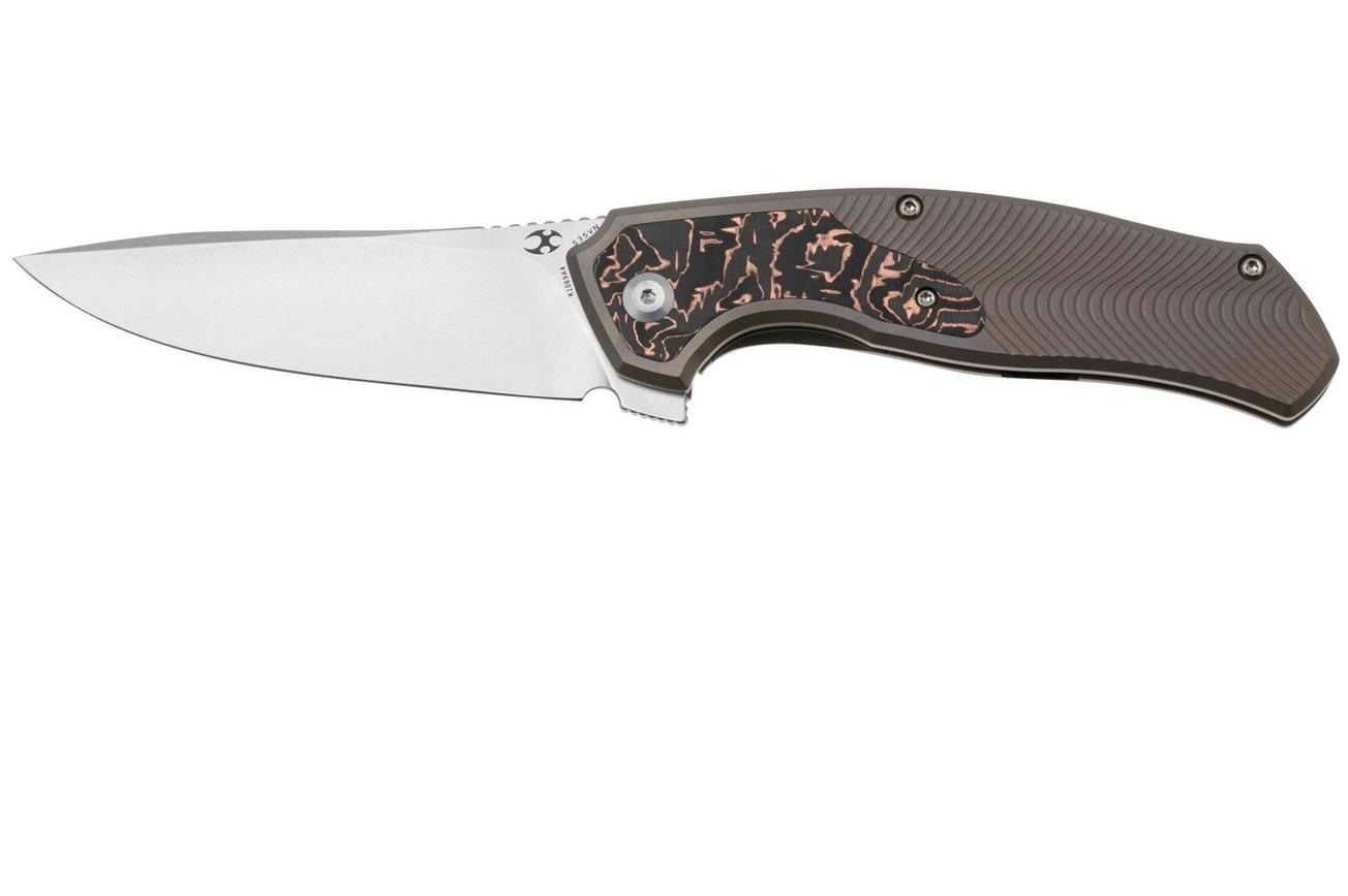 Kansept Havørn K1069A4 Stonewashed CPM S35VN, Bronze Titanium, Copper Carbon Fiber Inlay, zakmes, Djinn design